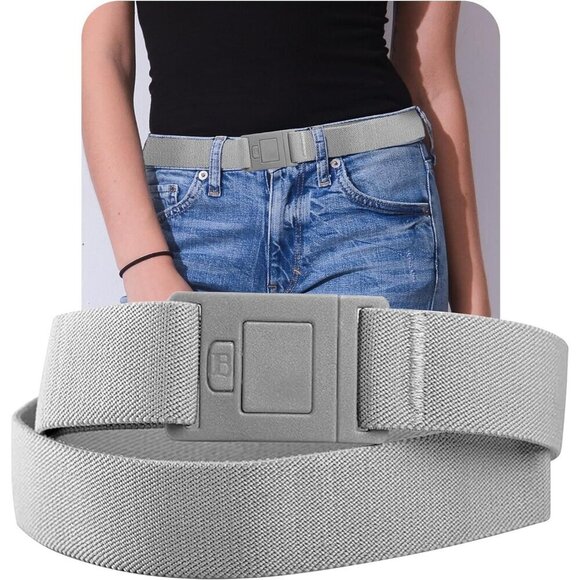 Women Elastic No Show Belt Adjustable Buckle Slim Fit Jeans Pants main image 7